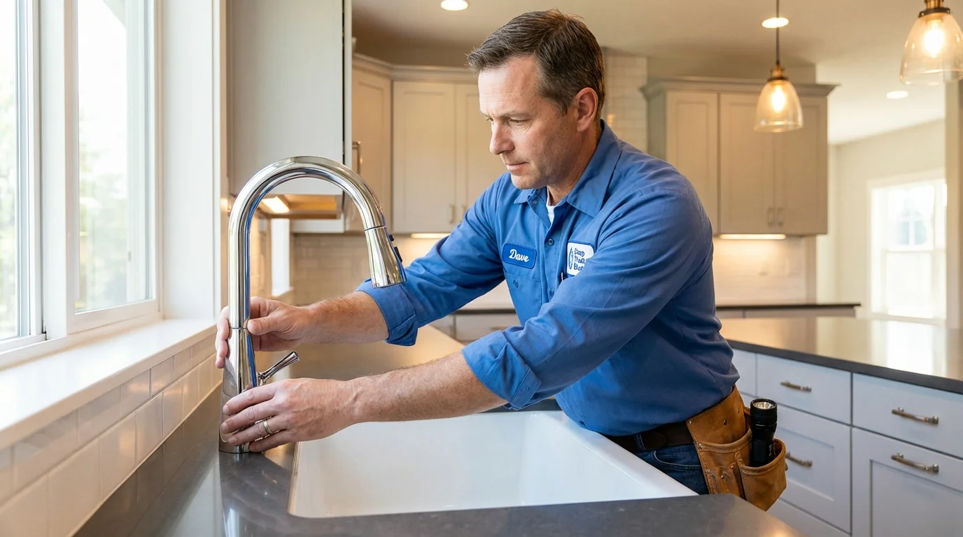 Kitchen faucet installation by Johns Plumbing LLC in Bayside