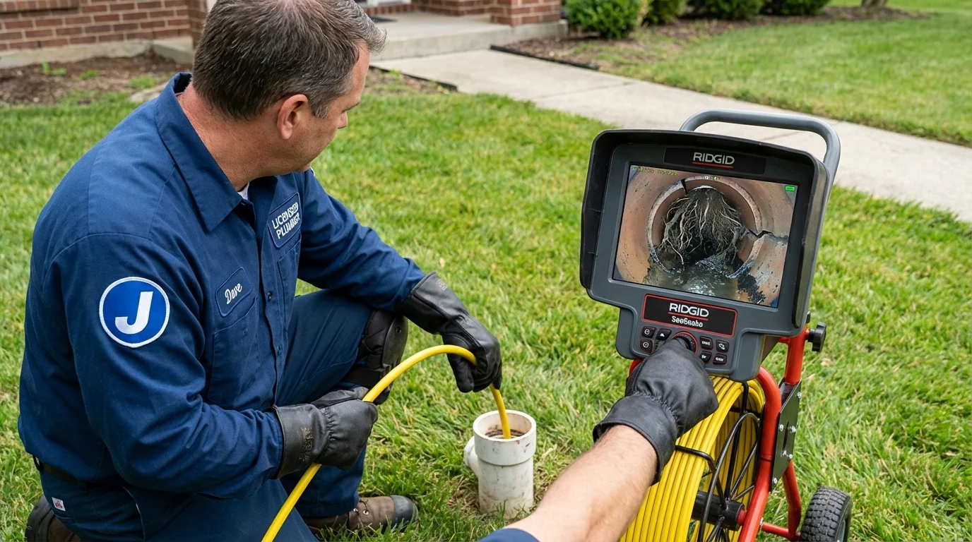 Sewer camera inspection being performed by Johns Plumbing LLC in Bayside