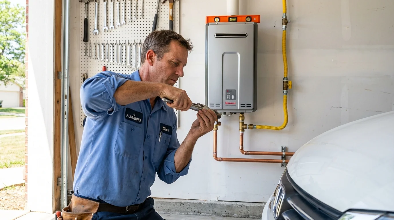Tankless water heater installation by a Johns Plumbing LLC plumber in Bayside